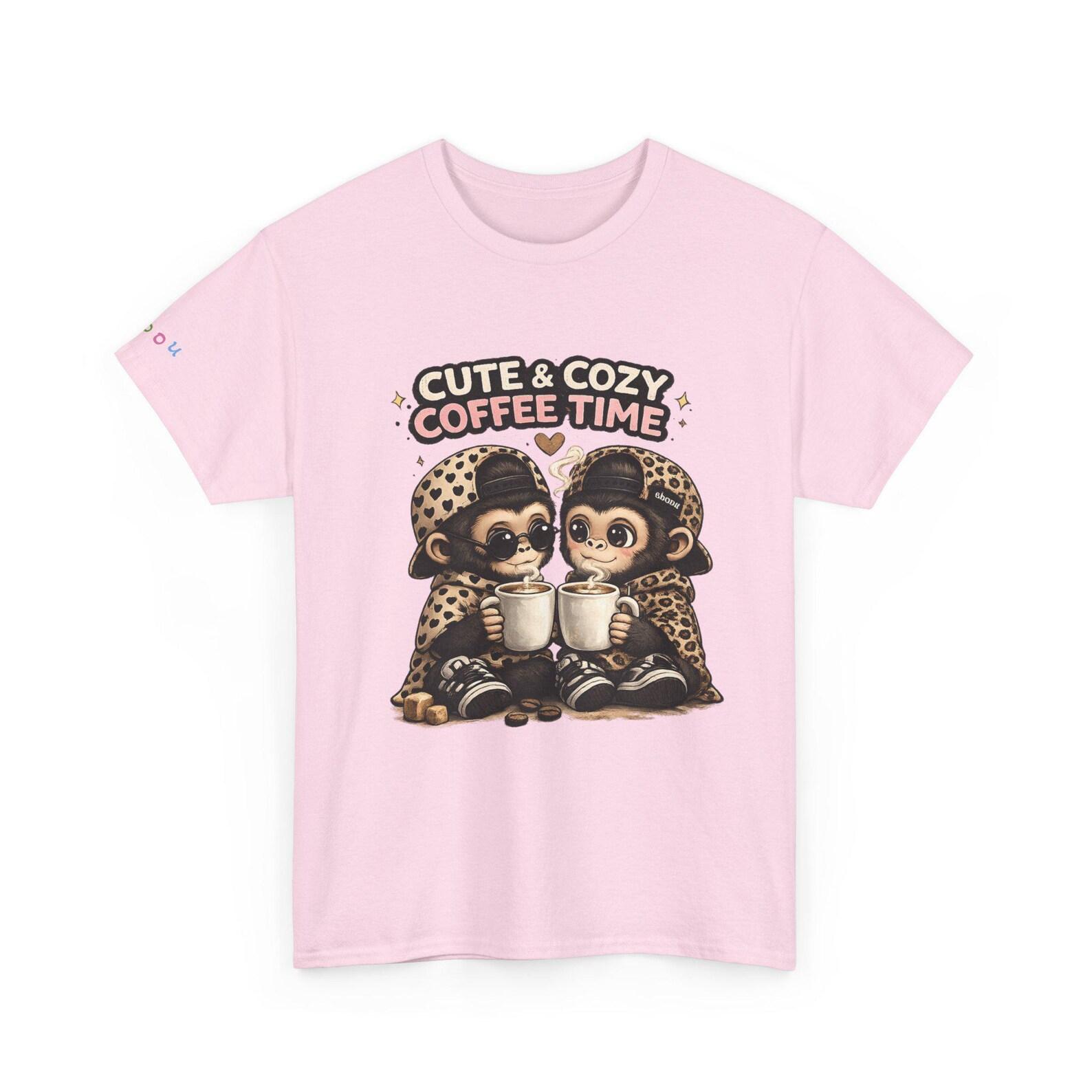 Coffee Time Gorilla T-Shirt | Cute Kawaii Animal Streetwear 3XL