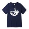 Camiseta Masculina Estampa Lua Respirável Casual Street Tendência Estampa 3D
