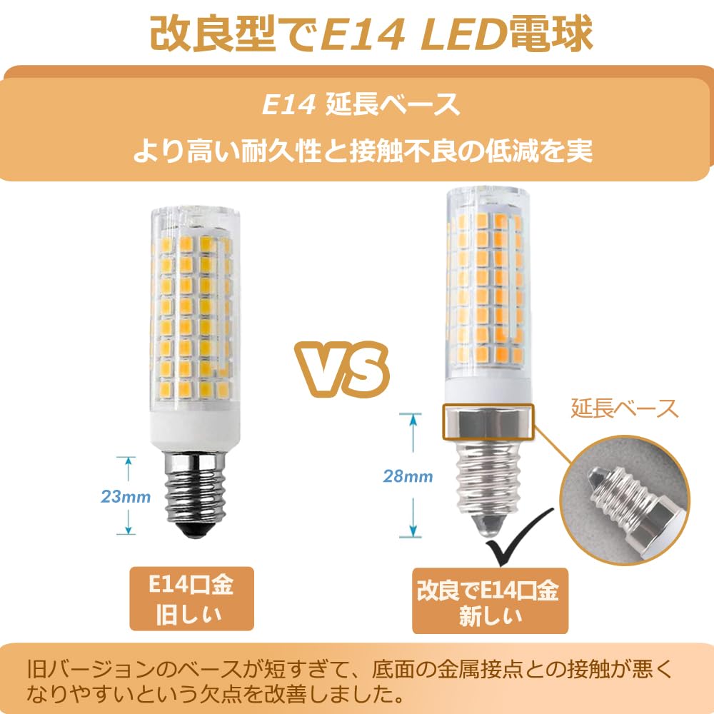 [Pack of 5] HXWY New E14 LED Bulbs, 7W, E14 Base, 100V, 730LM, Dimmable, Equivalent to 70W-75W Halogen Lamps, Energy-Saving, High Brightness, Warm