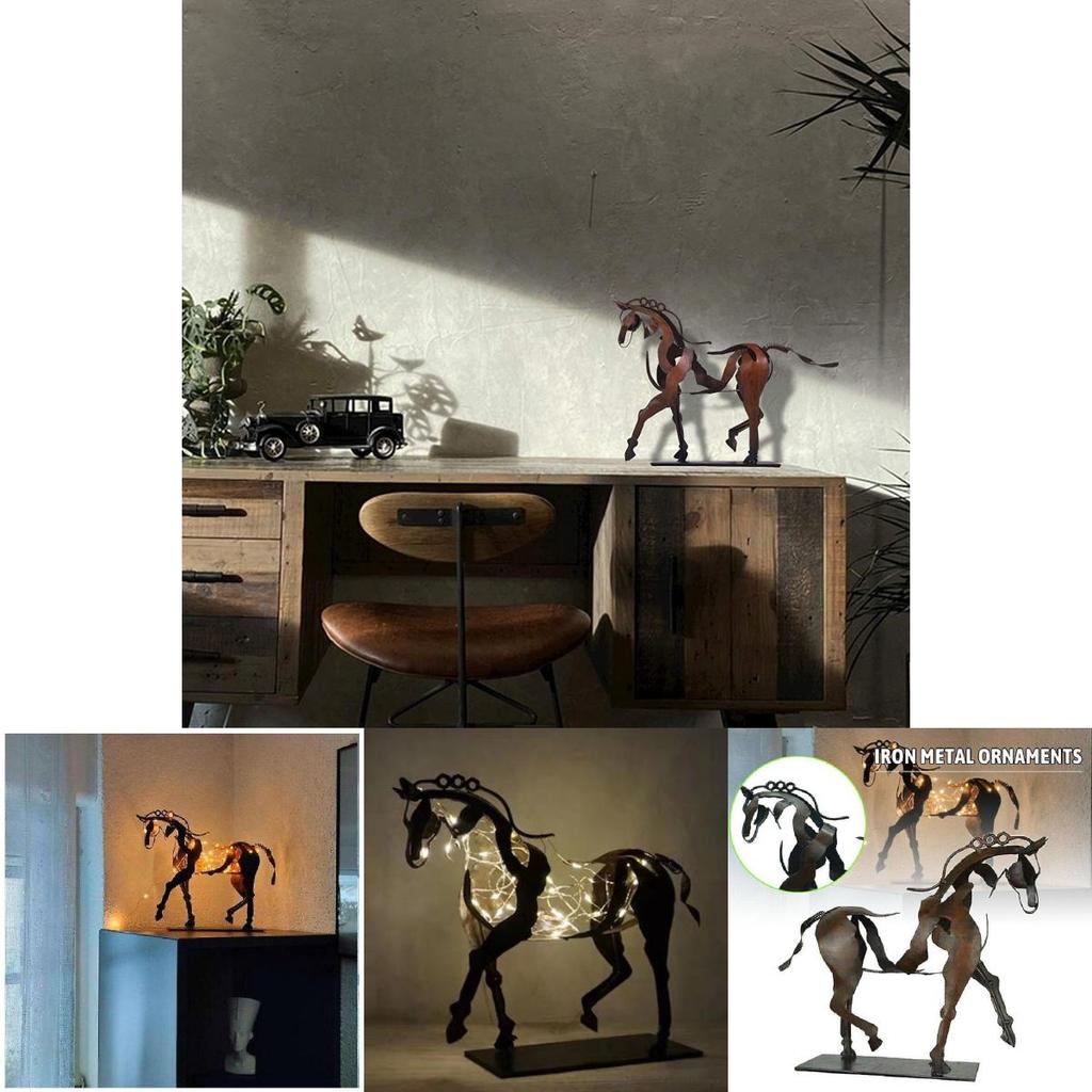 Adonis Horse Metal Sculpture With Lighting For Home Decor And Gift Giving