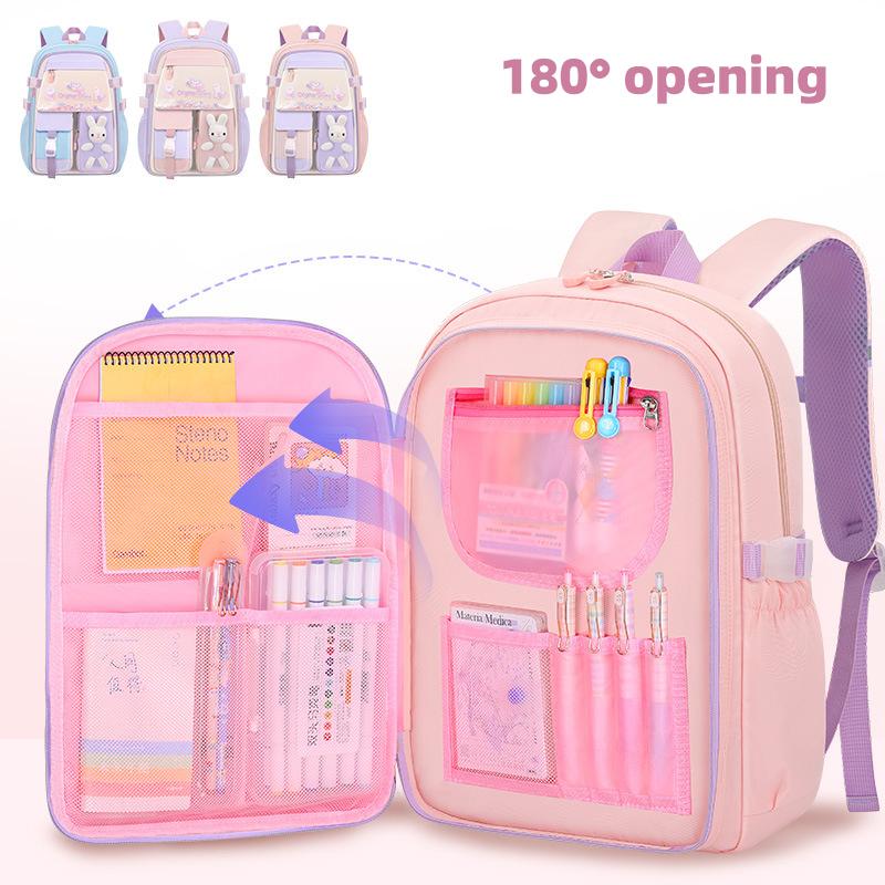 Elementary School Backpack for Grades 3-6 Ergonomic Waterproof Lightweight Schoolbag Multi-functional Refrigerator-style Student Backpack