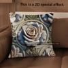 2D Vintage Embroidered Rose Throw Pillow Covers** Pattern Cushion Cover Suitable For Sofa Bedroom Car Pillow Cover