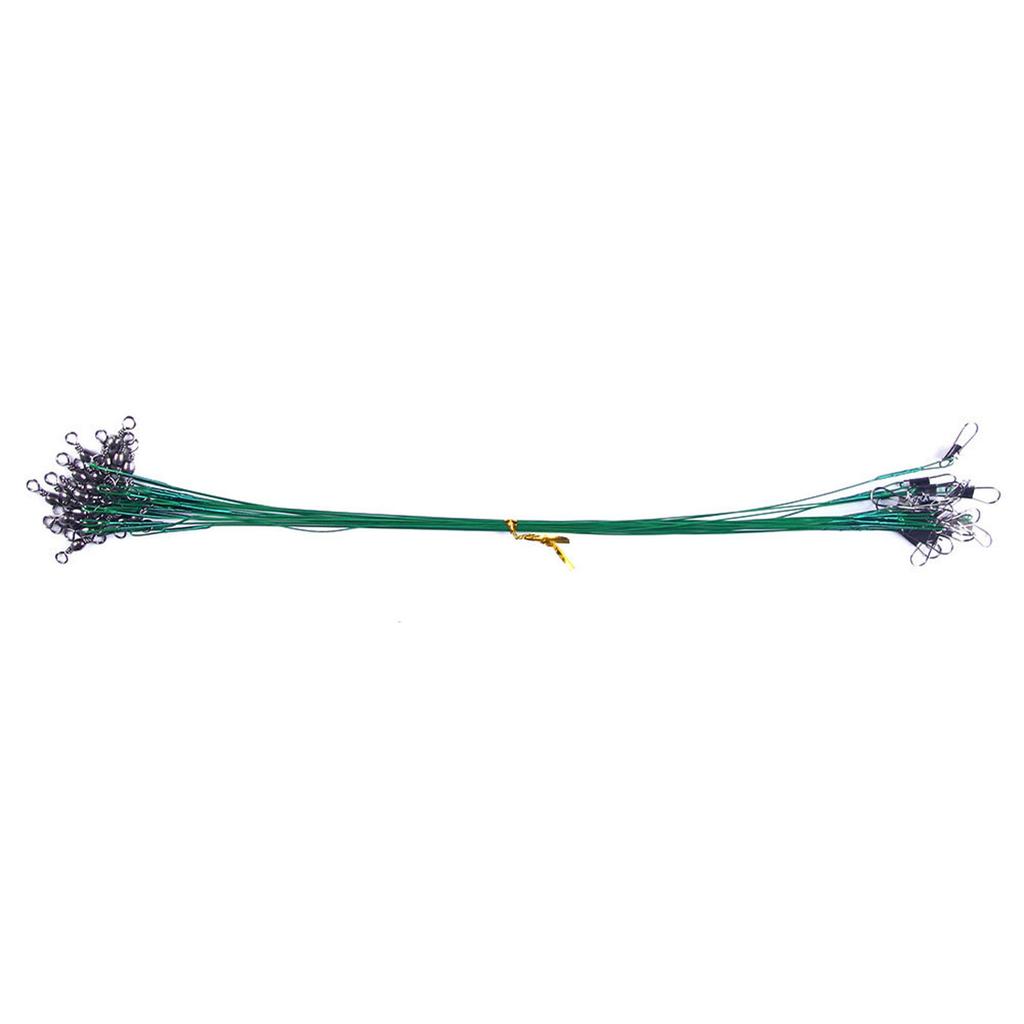 50Pcs 15cm/20cm/25cm High Strength Fishing Wire Leaders Heavy Duty Fishing Stainless Wire Leaders with Swivels and Snaps