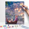 Disney Oil Painting DIY Digital Painting Tangled Rapunzel Lantern Scene HandPainted Wall Art for Living Room or Entryway.
