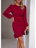 Elegant Puff Sleeve Plain Dress - Women's Spring/Summer 2026 Collection.