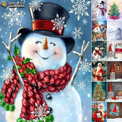 Beliebte 5D Diy Kreuzstich Weihnachtsbaum Santa Schneemann Malerei Vollbohrer Kreuzstich Bastelset Wandaufkleber Home Decor