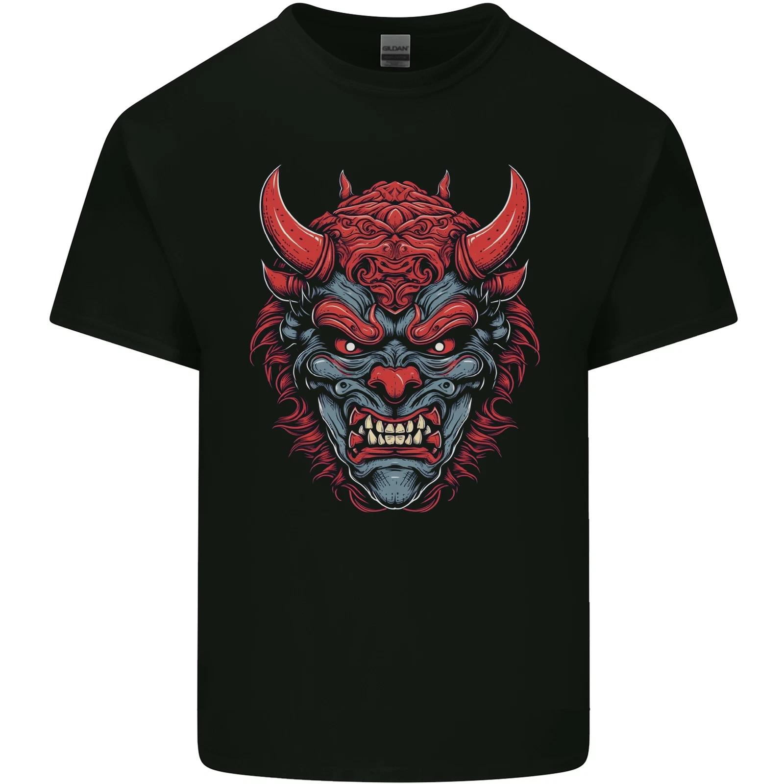 Japanese Oni Mask Samurai Ronin Bushido Kids T-Shirt Childrens M