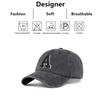 Casquettes de Baseball Unisexes Broderie Lettre A Lavées Printemps et Automne Chapeaux Casuels Réglables d'Extérieur Chapeau Anti-Soleil