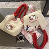 Sanrio 2026 Cute Hello Kitty Sherpa Patchwork Large Capacity Women'S Shoulder Bag Versatile Handbag For Daily Use