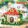 Fairy Tale Forest Building Blocks and Mushroom Boat Street View - Assembled Building Blocks and Toys Gifts, Birthday Gifts