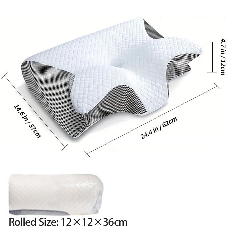 Memory Foam Pillow Cervical Orthopedic Pillow 2 in 1 Ergonomic Contour Orthopedic Pillow for Neck Pain SMZT003