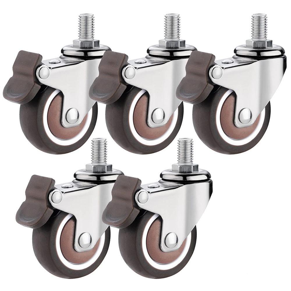 4PCS TPE Rubber Furniture Castor 1.5" / 2" Wheel Rubber Castor for Baby Bed