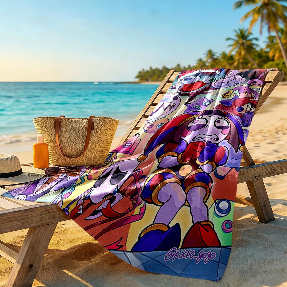 Digital Circus Beach Towel Super Soft & Absorbent Comfortable Lightweight Perfect for Traveling Yoga Camping and Swimming