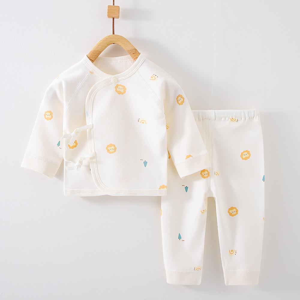 Set di Vestiti Autunnali per Bambini: Pantaloni in Puro Cotone e Abito da Monaco con Allacciatura Senza Osso