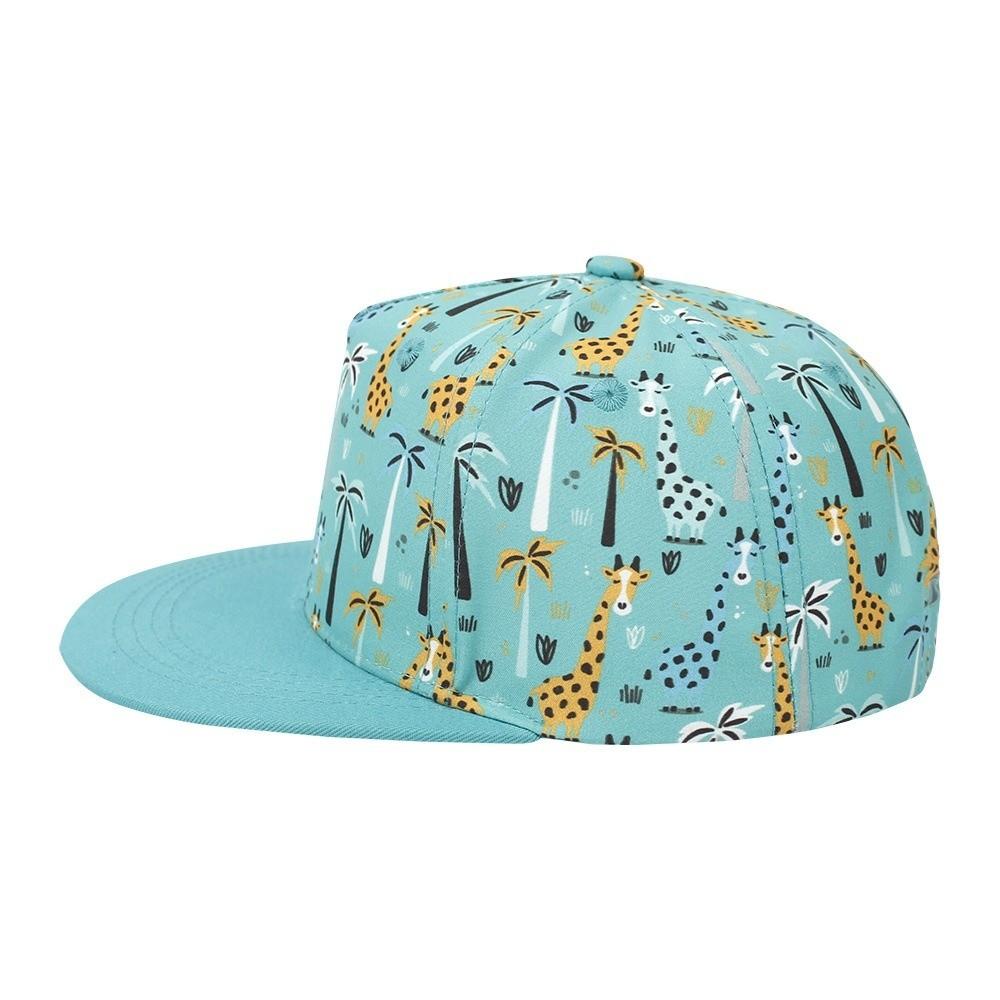 

Adjustable Closure Toddler Flat Brim Cap Breathable Cotton Cartoon Print Baseball Hat Preschoolers светло-зеленый