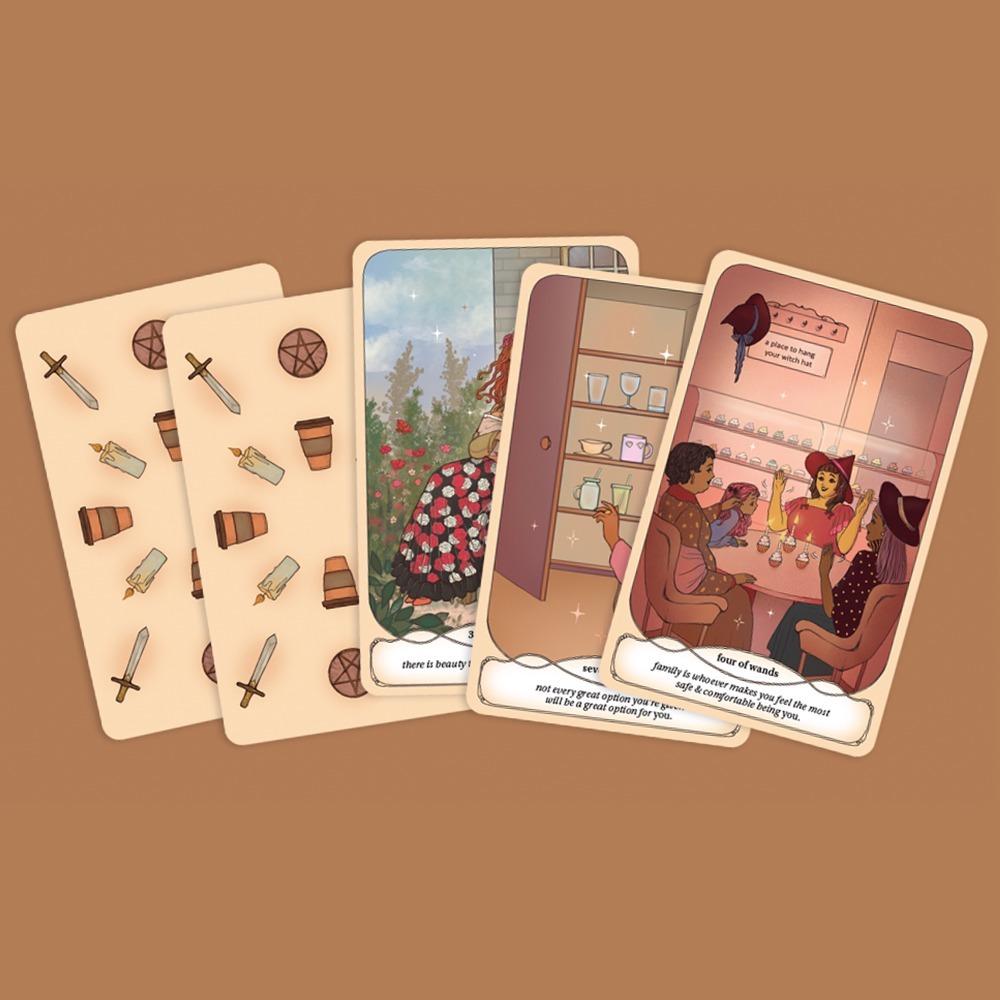 Baraja de Tarot Cozy Witch, 78 Uds., cartas de Tarot diarias, tamaño de bolsillo 10,3*6cm