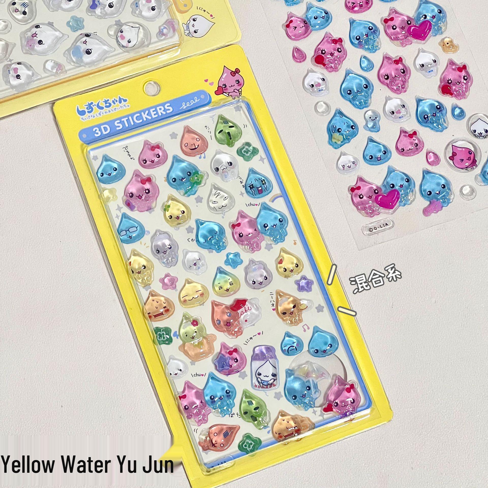 Vintage 3D Crystal Raindrop Stickers - Cute Glitter Water Drop Embossed Resin Décor