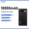 EAGET Přenosná nabíječka 22,5 W 10 000 mAh Vybavená digitálním LED displejem Rychlé nabíjení, podporuje nabíjení více zařízení současně