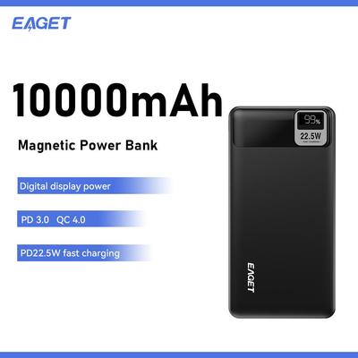 EAGET Portable Charger 22.5w 10000mAh Equipped with LED Digitaldisplay Fast Charging, Suports Charging Multiple Devices At The Same Time