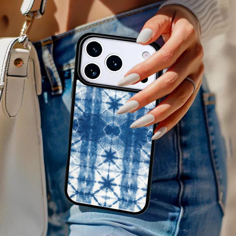 Blaues Tie-Dye Handyhülle Für iPhone 17 Air 14 15 13 12 Max Hülle Für Apple 14 15 16 16e 11 Pro Max Plus Coque