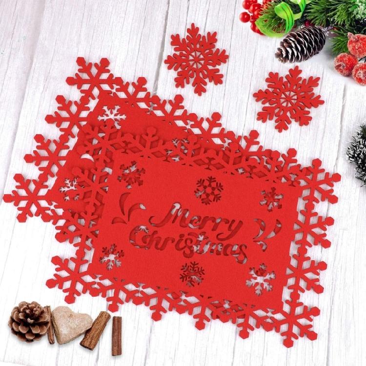 12Pcs Elegant Christmas Placemats Heat Resistant Tableware Mats for Holiday Dining Elegant Holiday Table Decoration