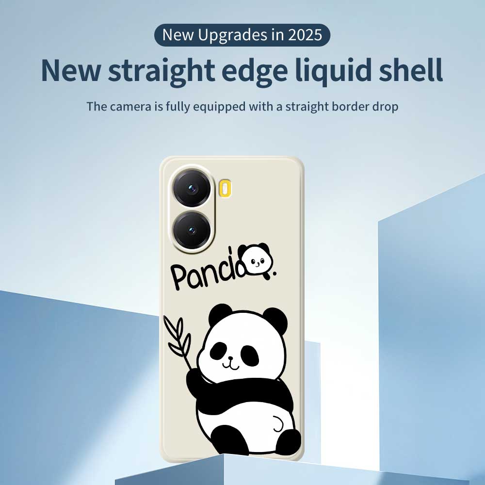 For Xiaomi Redmi Turbo 4 5G/Poco X7 Pro 5G Case Panda Pattern Printing Straight Edge TPU Phone Back Cover