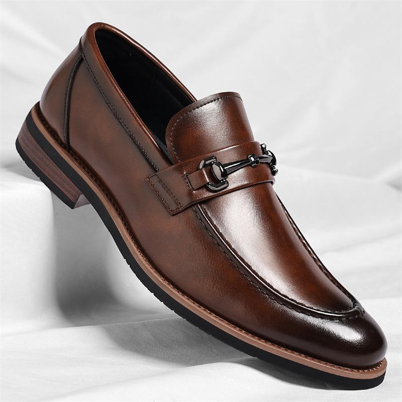 Large size European version Oxford shoes leather shoes men's pointed suit single shoes Wenzhou leather shoes