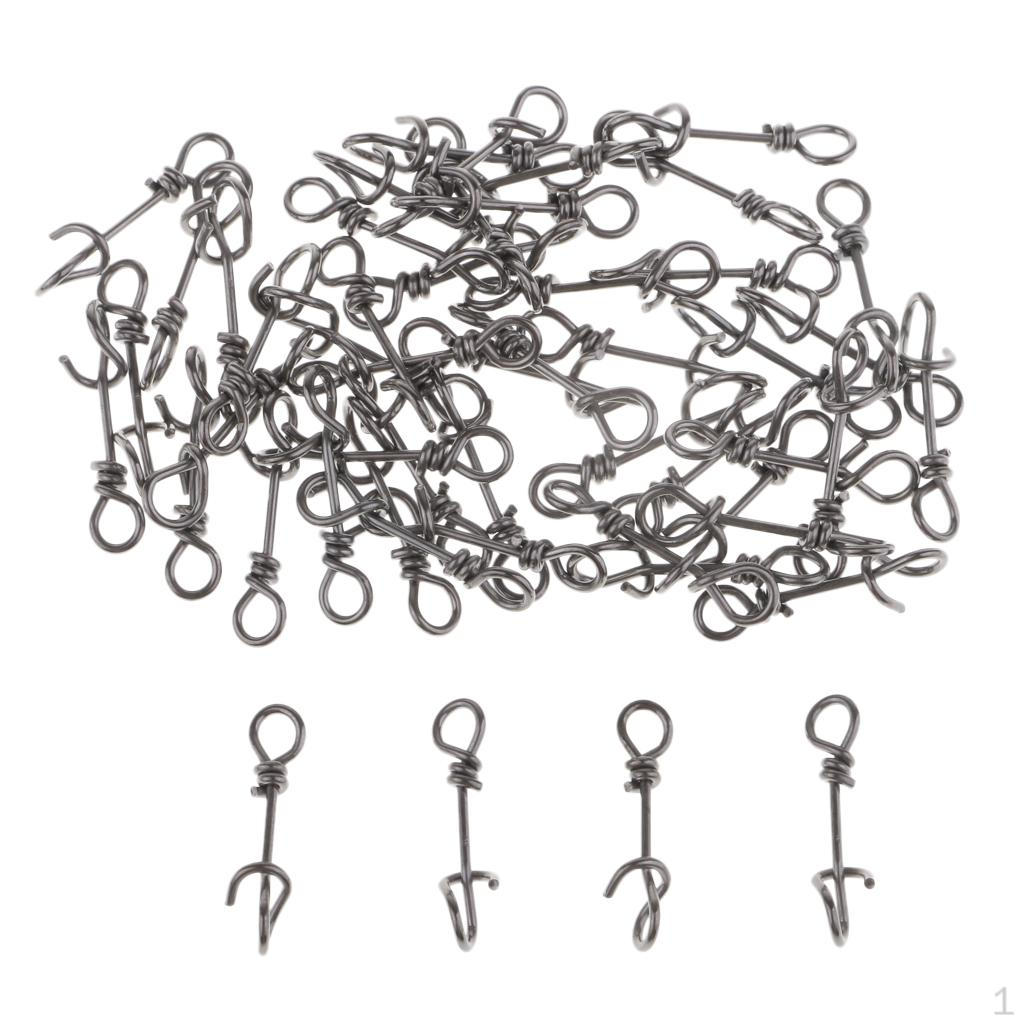 Stainless Steel Fishing Snap Swivels - Pack of 50