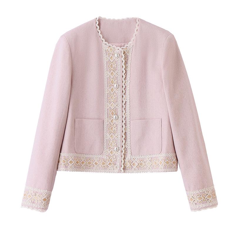 2025 Spring Women's Chinese Style Embroidered Beaded Jacket - Small, Loose, Slimming Fit