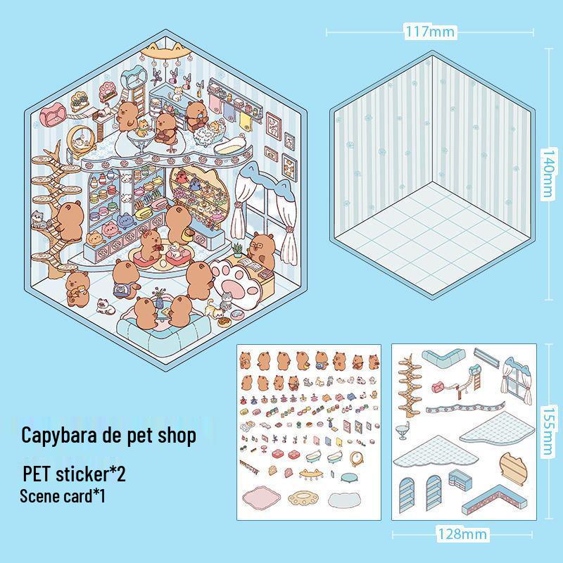 3D Miniature Scene Collage Stickers: Cute Decompression Handbook Stickers