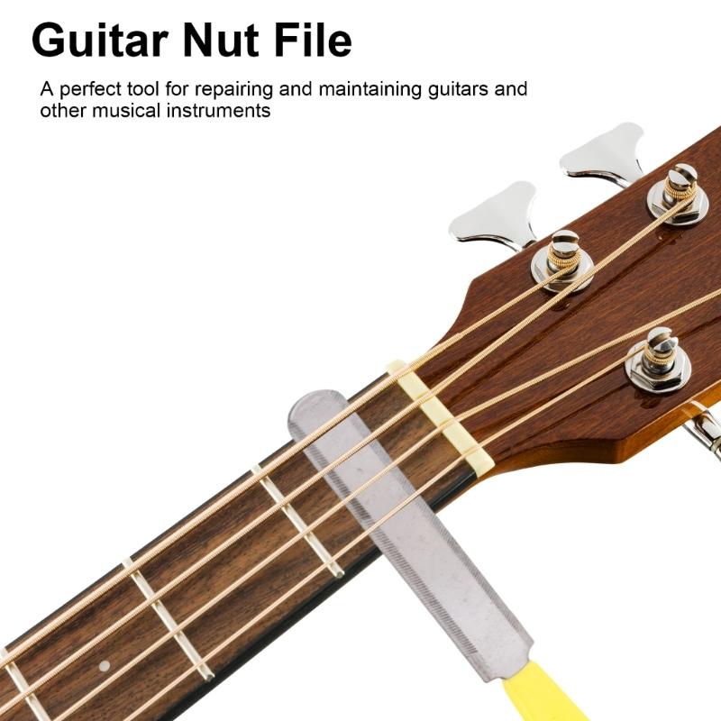 3Pcs Guitar Nut Files, Double Edge Nut Slotting Files Fret Crowning Slot Files Guitar Fret Files for Mandoline Ukulele