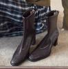 Fashion 2025 New Casual and Comfortable Women Short Ankle Boots Elegant High Heels Shoes Winter Pumps Goth Designer Fad Chunky Boots