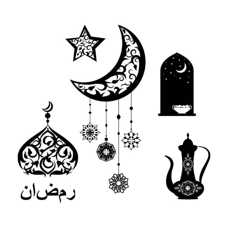 

Ramadans Decoration for Home Eid Mubaraks Wall Stickers Ramadans Crescents Moons Window Glass Decal Muslims Eid Decor 1