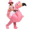 Pink Flamingo Inflatable Costume,  Halloween Ghost Riding Funny Cosplay Performance Mount Outfit