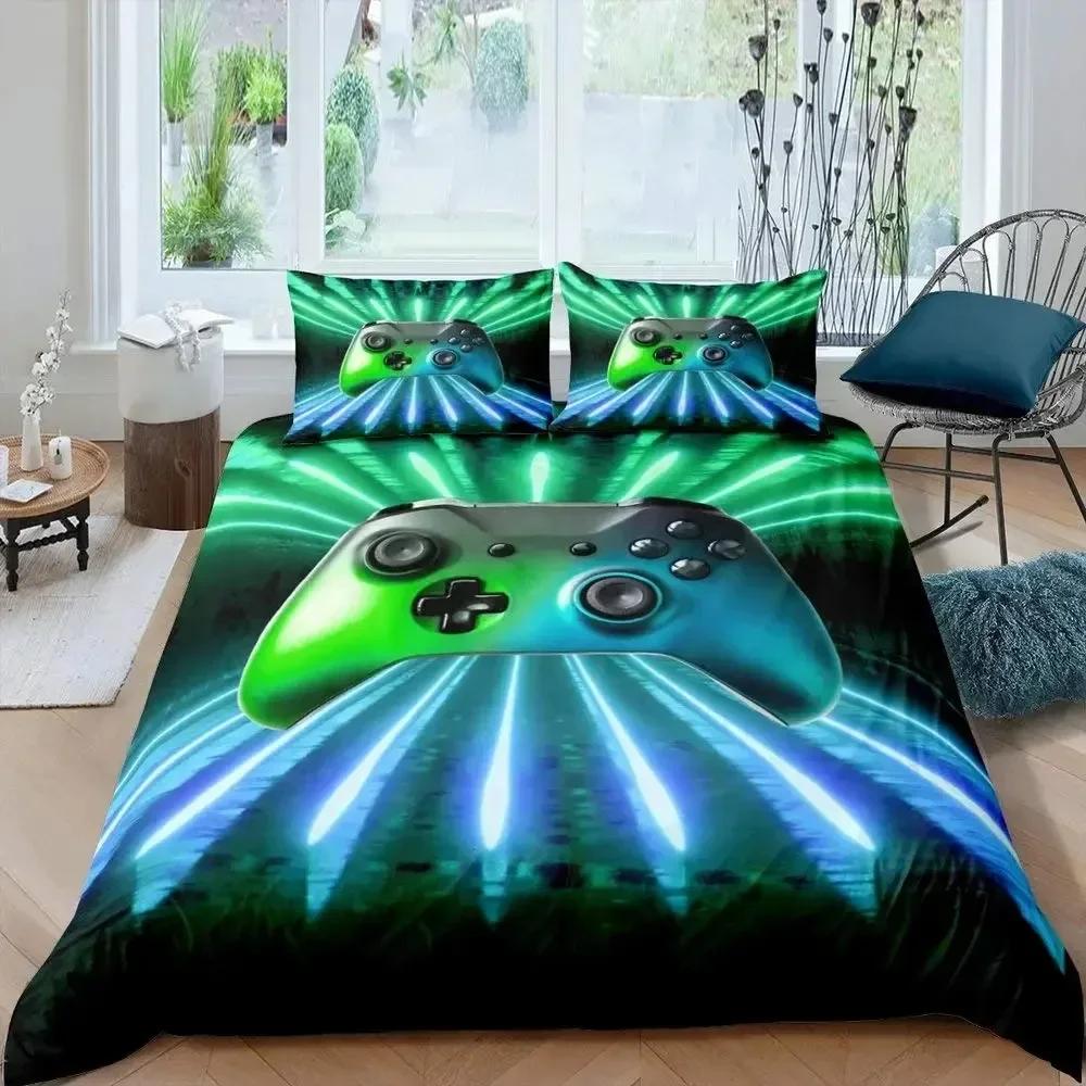 Teen Gamepad Duvet Cover Modern Gamer Comforter Cover Queen Video Game Bedding Set Player Gaming Joystick Polyester Quilt Cover