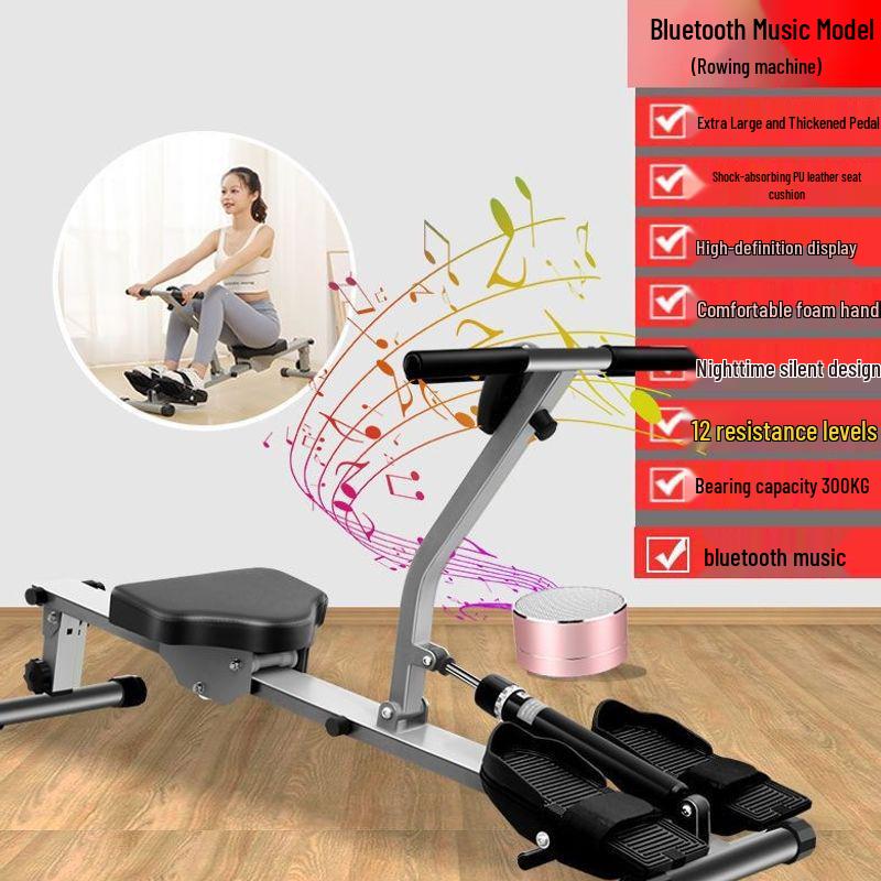 Magnetic Rowing Machine: Hydraulic, Water & Air Resistance Leg Strength Trainer for Family Fitness