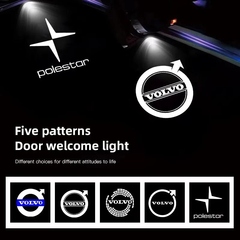 Car Door Wireless Welcome Light LED HD Projector Lamp Decoration Atmosphere Lights For Volvo Rdesign Polestar AWD V50 S60 XC60