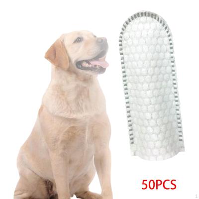 50Pcs Dog Teeth Finger Wipe Wet Cat Pads Grooming Remover