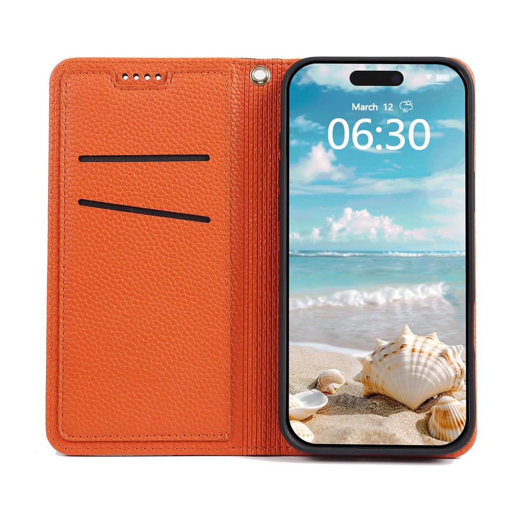 Suitable for Huawei Pura 90 Pro Max: Leather Double Color Lychee Grain Magnetic Phone Case