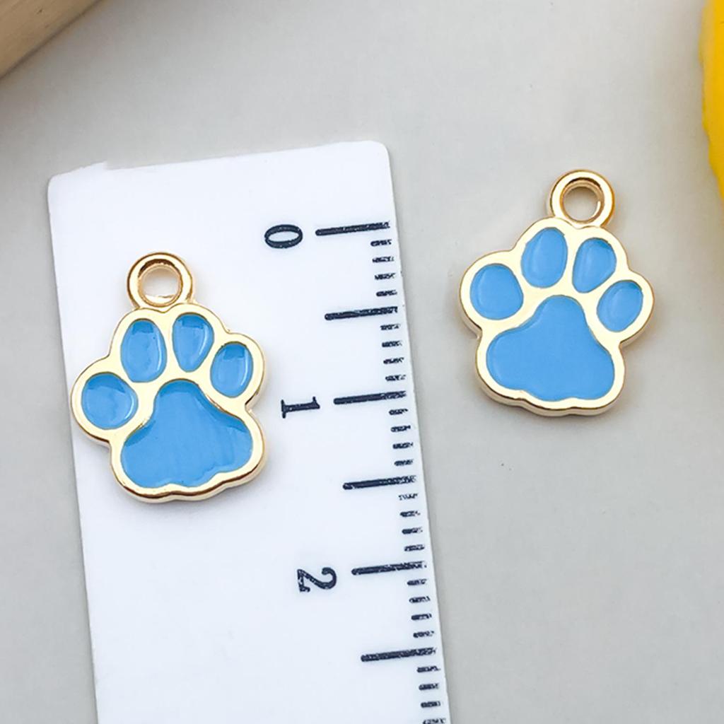 DIY Glitter Dog Paw Pendant: Alloy Drip Oil Jewelry for Pet Tags & Bracelets