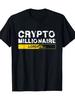 Men's Crypto Millionaire Loading Pattern T-Shirt, Black with White and Yellow Design, All-Season Casual T-Shirt, Bitcoin Gift