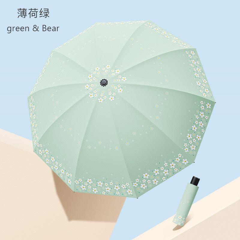 Umbrella Large weather and rain sunshade Sunscreen UV protection vinyl sun umbrella Thickened rainstorm protection folding umbrella