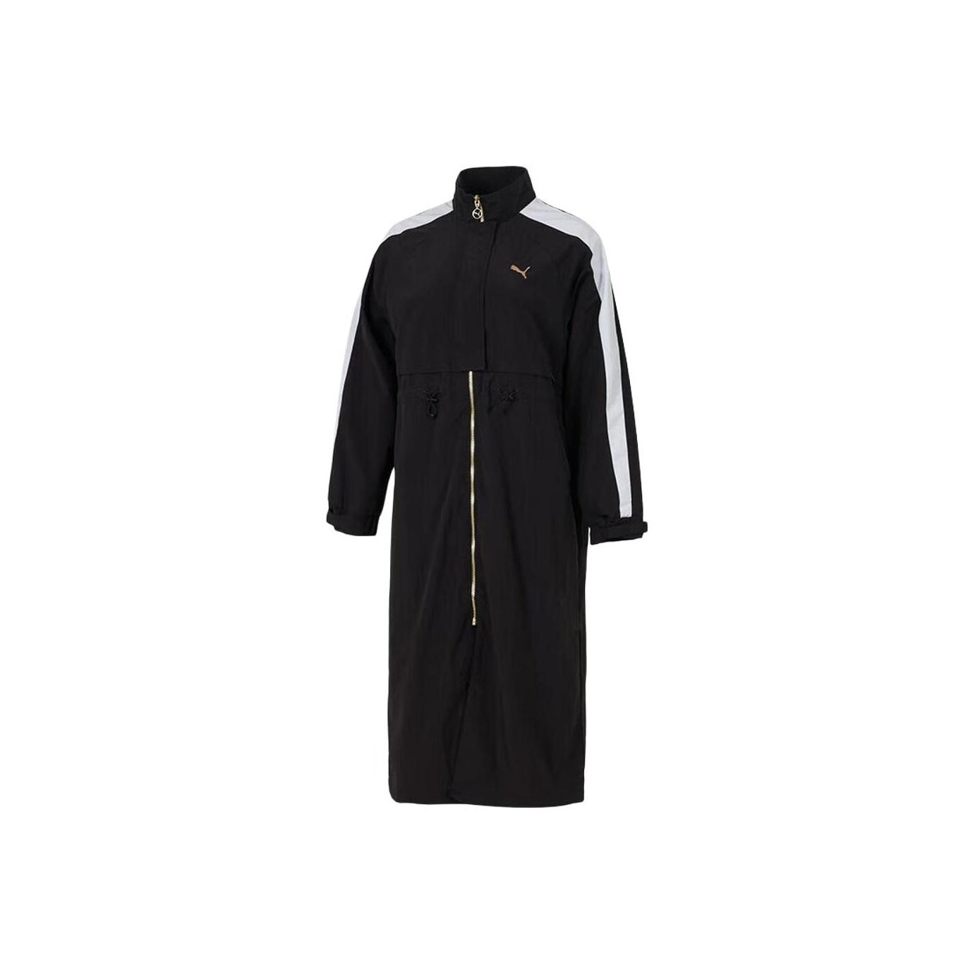 Puma Women's Casual Fashion Windproof Stand Collar Mid-Length Woven Jacket Jackets 634788-01 Cm