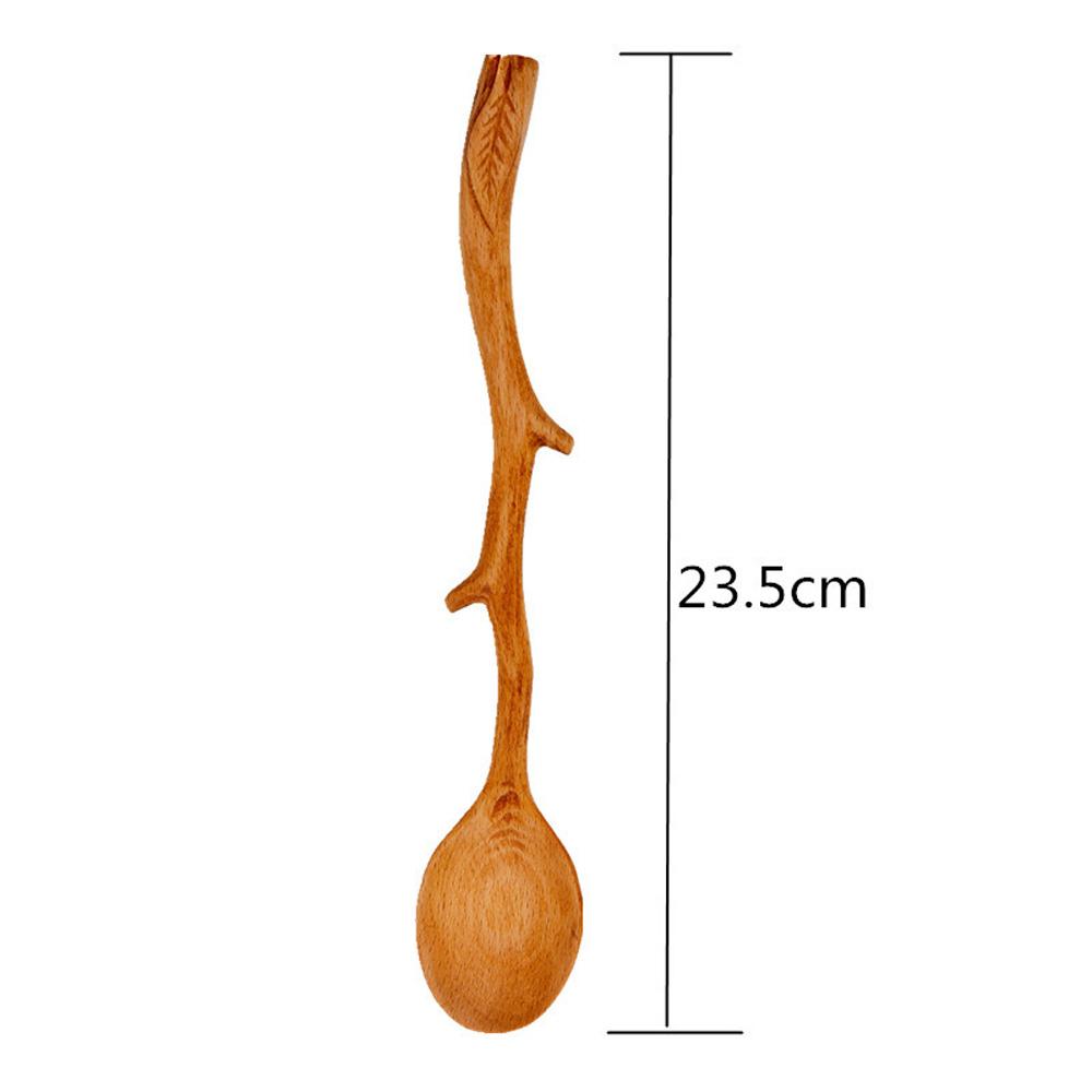 Japanese Style Tableware Mixing Flatware Soup Spoon Stirring Spoon Kitchen Utensil Wooden Spoon