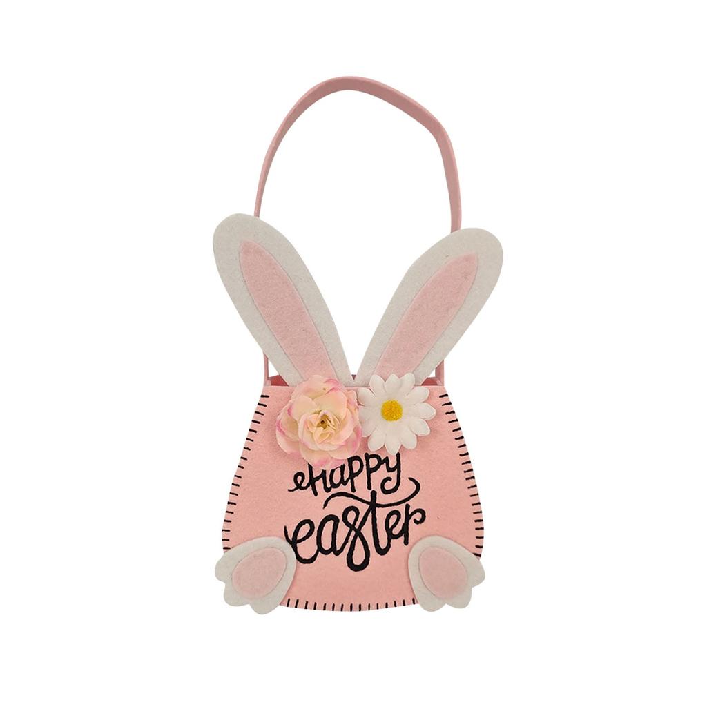 Easter Tote Bag Basket Bunny Decoration Storage Bag, Easter Bunny Basket Reusable Shopping Bag