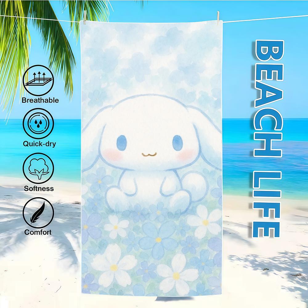 Towel Textile Bathrobe Beach Quick-Drying Lightweight Beautiful Portable Camping Swim Family Pool Flower SRO Travel