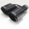 Universal Glossy 100% Real Carbon Fiber 63mm In 89mm Out Car SUV Dual Pipe Left