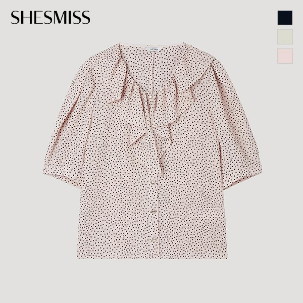 [shs Miss] Frill Half Sleeve Blouse Swwblp21080