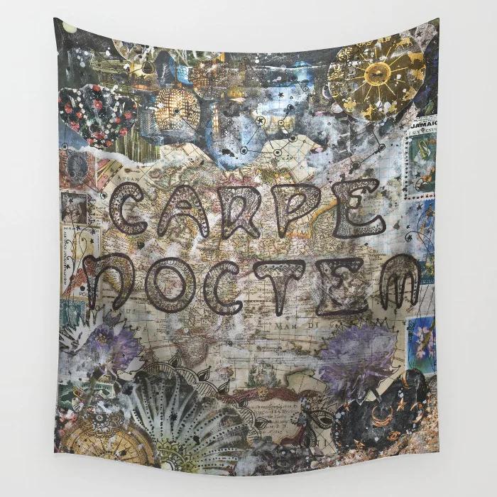 Tapestry Wall Covering Rug Boho Bedspread Home Decor Shiny Mandala Pattern Hippie Hanging