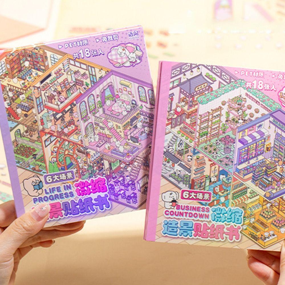 18Pcs Capybara Visual Stacking Sticker DIY Notebook Sticker New Landscaping Stickers  Children Gift